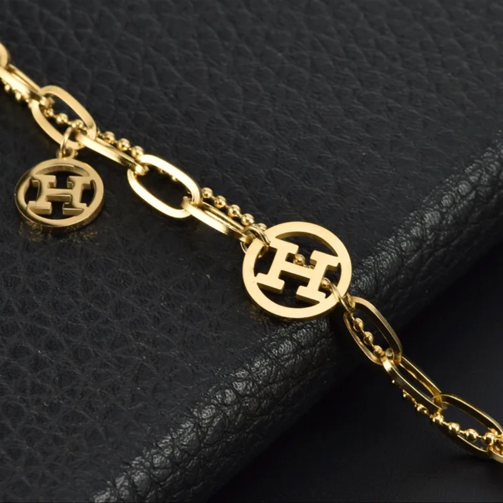 Designer Inspired Gold Plated Charm Bracelet - Picture 3 of 6